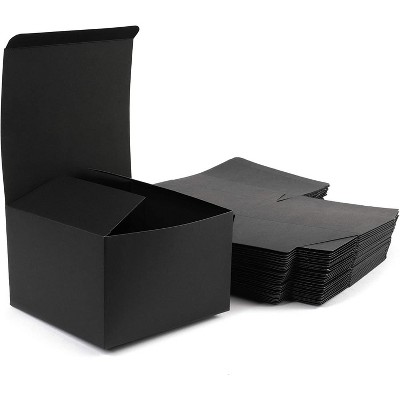 30 Pack Black Cardboard Paper Gift Boxes with Lid 5.75"x5.75"x3.75" for Gift, Cupcake, Bridesmaid Proposal, Wedding Party Favor