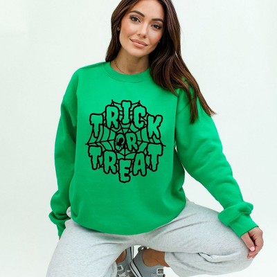 Simply Sage Market Women's Graphic Sweatshirt Trick Or Treat Colorful Web