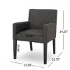 Coolbibila 1PC Modern Fabric Upholstered Dining Arm Chair,Wooden Rubberwood Legs Barrel Cushioned Living Room Kitchen Armrest Side Chair - 4 of 4