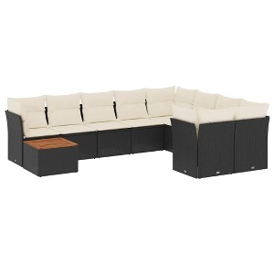 vidaXL Garden Sofa Set Black, Cream - 1 of 4