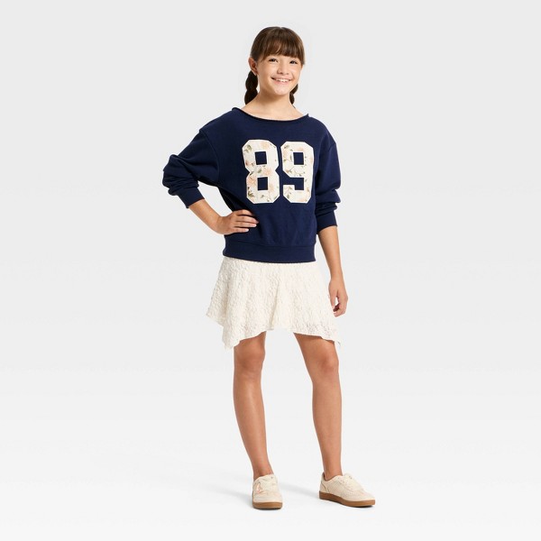 Sudadera gráfica de hombros descubiertos para niña - art class™ 4