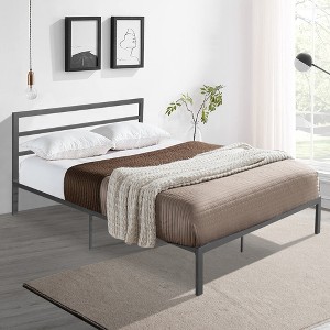 ALEXOUN Metal Platform Bed Frame with Headboard and Slat Support & Large Under Bed Space,No Box Spring Needed,Easy Assembly - 1 of 4