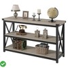 47 Inch Industrial Entryway Table Narrow Long Console Table w/ Storage 3 Tier Wood Sofa Table for Living Room - 2 of 4
