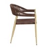 Gristine Metal Outdoor Arm Chair Walnut/Natural - miBasics: Aluminum Frame, UV & Water-Resistant - 4 of 4