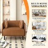 Lirago Vintage Faux Leather Accent Chair Solid Wood Frame and Steel Legs for Living Room and Office - 3 of 4