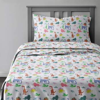Wildkin Kids Dinosaur Land 100% Cotton Flannel Sheet Set - Twin