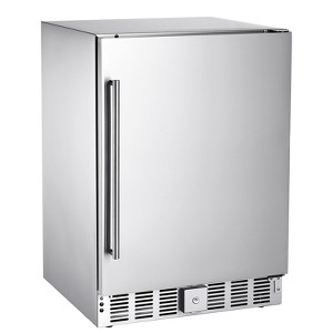 VEVOR 24-Inch Indoor/Outdoor Beverage Refrigerator, 150 QT Freestanding or Undercounter Beverage Fridge, 180 Cans Built-in Beer Fridge, Silver - 1 of 4