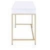 PAGED Computer Desk Modern Simple Office Desk with 2 Storage Drawers and Gold Metal Legs for Work - 4 of 4