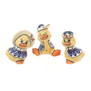 Blue Rose Polish Pottery 800 Vena Duck Family - 1 of 1