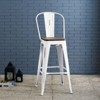 Promenade Steel Bistro Barstool with Bamboo Seat White - Modway - 2 of 4