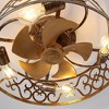 IHOMEADORE 18" Antique Gold Smart Flush Mount Ceiling Fan with Light and Remote - 3 of 4