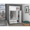 NicBex Armoire Wardrobe Closet Storage Cabinet with Doors & 2 Drawers & Shelves for Bedroom, White - 4 of 4