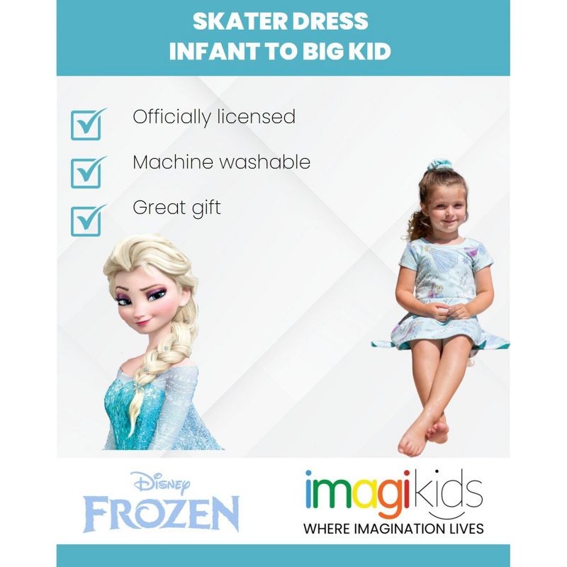 Disney Princess Frozen Minnie Mouse Moana Mulan The Little Mermaid Cinderella Skater Dress  Scrunchie Toddler to Big Kid, 5 of 8