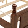 VASIP Queen Pine Wood Bed Frame - White Upholstered Headboard & Panel Footboard with 2 Side Rails - 4 of 4