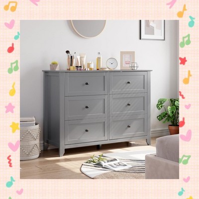 Garvee Modern 6 Chest of Drawer Dresser – Stylish Wood Organizer with Deep Drawers and Nickel Round Handles for Ample Storage in Bedroom