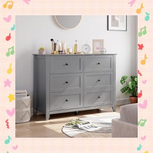 Garvee Modern 6 Chest of Drawer Dresser – Stylish Wood Organizer with Deep Drawers and Nickel Round Handles for Ample Storage in Bedroom - 1 of 4