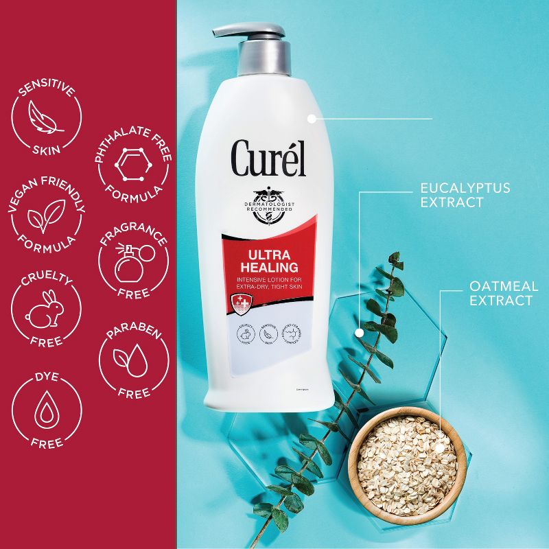 Curel Ultra Healing Hand and Body Lotion, Moisturizer For Dry Skin, Advanced Ceramide Complex Unscented - 20 fl oz, 5 of 9