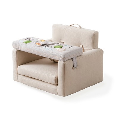 Image of Asweets Wonder & Wise Square Infant Baby Activity Chair w/ Interactive Embroidery & Applique, Carrying Handle, & Removeable Tray for Age 6 Months & Up