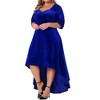 Agnes Orinda Women's Plus Size Velvet Sequin Glitter Half Sleeve Sweetheart Neck Asymmetrical Hem Party Prom Maxi Dresses - 2 of 4