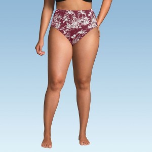 Lands' End Women's Chlorine Resistant Smoothing Control High Waisted Bikini Bottoms - 1 of 3