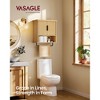 Wall Mounted Bathroom Cabinet - Over Toilet Storage with Fluted Doors, Towel Bar, Adjustable Shelf, 17.7" Wide, Oak Beige - 2 of 4