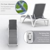 Sevobal Patio Chaise Lounges Adjustable Pool Lounge Chairs with Arm, Poolside Sunshine Chairs for Outside Garden Lawn, Gray, 67.06"*27.07"*37.18" - 4 of 4