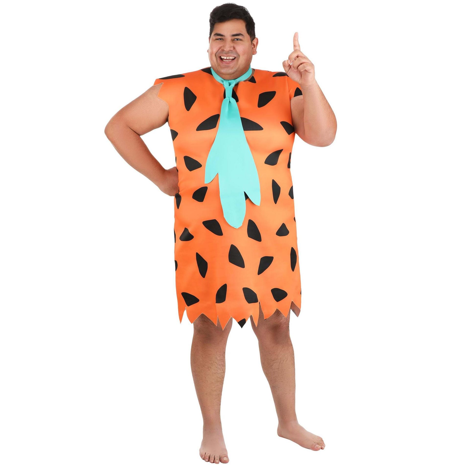 HalloweenCostumes.com 8X Men Plus Size Flintstones Fred Flintstone Costume, Orange/Green/Black