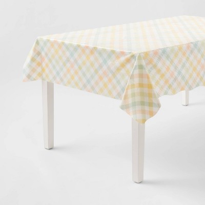 1ct Easter Pastel Gingham Plaid Table Cover - Spritz™