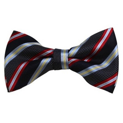 Men's Stripe Color 2.75 W And 4.75 L Inch Pre-Tied adjustable Bow Ties