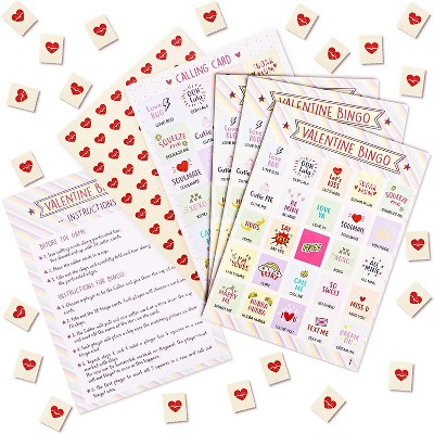 Blue Panda Valentine's Day Bingo Games for Kids, Fun Classroom Activities and Birthday Party Favor Supplies, Up to 36 Players
