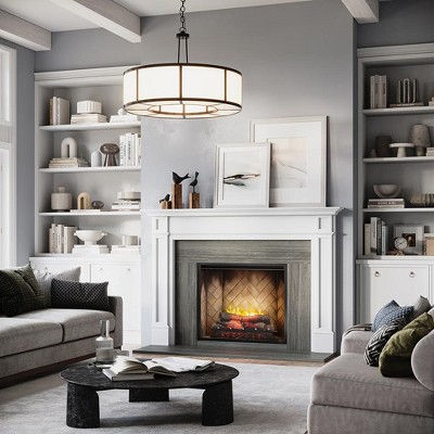 Lenwood Black Wood Fireplace Mantel Surround Kit