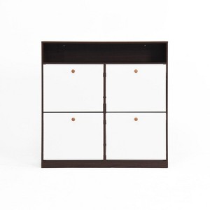 TIRAMISUBEST 4-Door Shoe Storage Cabinet - Freestanding Flip-Drawer Organizer with Wooden Handles, Anti-Tip Design for Entryway & Hallway - 1 of 4