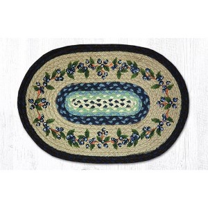 Earth Rugs Blueberry Vine Handcrafted Oval Placemat 13"x19" Eco-Friendly - 1 of 3