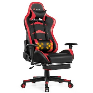Costway Massage Gaming Chair Reclining Swivel Racing Office Chair with Footrest - 1 of 4