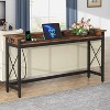 Gulches Industrial Console Table, with Power Outlets & USB Ports, Extra Long, Rustic Brown, 70.9", Sofa/Entryway/Bar Table - 2 of 4