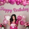 KatchOn Glitter Hot Pink Happy Birthday Banner - 10 Feet | Cursive Letters, Birthday Decorations | Backdrop for Pink Party Decorations - 2 of 4