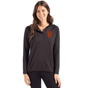 San Francisco Giants Cutter & Buck Coastline Epic Comfort Recycled Womens Hooded Shirt - 1 of 1