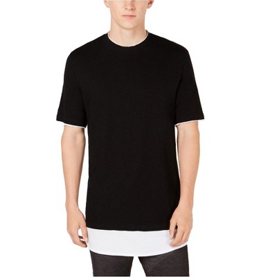 I.N.C International Concepts Mens Colorblocked Basic T-Shirt, Black, Medium