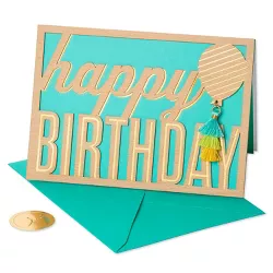 Happy Birthday Tassel Balloon Card - PAPYRUS