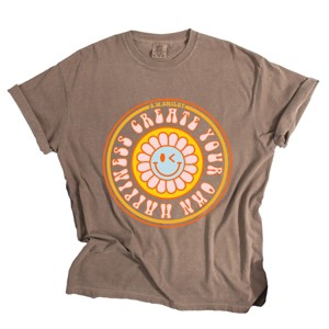 Simply Sage Market S.W.Smiley Create Your Own Happiness Flower Garment Dyed Tee - 1 of 4