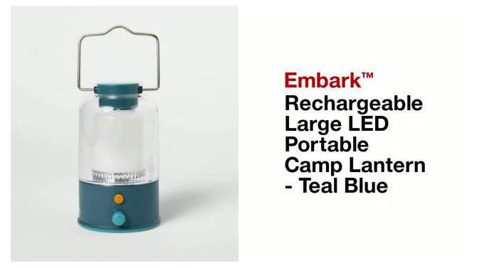 Rechargeable Large LED Portable Camp Lantern Teal Blue - Embark&#8482;️, 2 of 5, play video