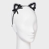 Halloween Cat Ear with Bows Headband - Black - 2 of 4