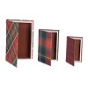 Transpac MDF Christmas Plaid Nesting Book Boxes Set of 3 Decorative Objects for Home Decor and Gift Giving Multicolored Wood Sculptures Tabletop - 3 of 4