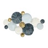 HomeRoots 25" X 41" Blue Metal Abstract Geometric Round Discs Hanging Dimensional Sculpture - 4 of 4