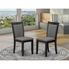 East West Furniture,Modern Dining Chairs - Dark Gotham Grey Linen Fabric Seat and High Chair Back (Set of 2) - 2 of 4