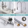 WOWOW Single Handle Pull Down Sprayer Kitchen Faucet with Soap Dispenser, Pull Out Spray Wand in Brushed Nickel - 4 of 4