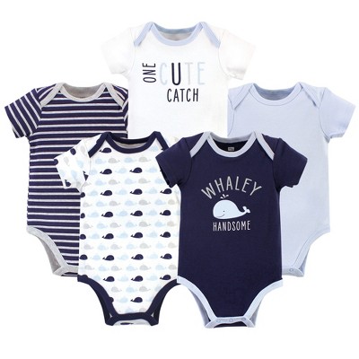 Hudson Baby Infant Boys Cotton Bodysuits 5pk, Whaley Handsome