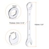 Unique Bargains CR-V 6-Point Ended Box 15 Degree Offset Open End Metric Thin Combination Wrench 2 Pcs - 2 of 4