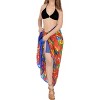 LA LEELA Women's Summer Beach Bikini Wraps Swimwear Cover up Wrap Skirt Bathing suit Swimsuit Sarong for Women One Size Red, Bird - 2 of 4