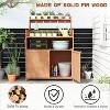 Zevemomo Outdoor Potting Bench Table,Solid Fir Wood Horticultural Planting Workstation with Large Storage Cabinet and Top Shelf for Patio,Backyard - 4 of 4